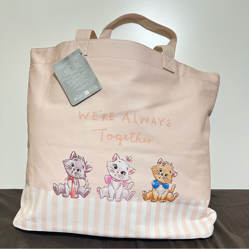 2025 Disney Parks Aristocats Marie Toulouse Berlioz Always Together Tote Bag NWT
